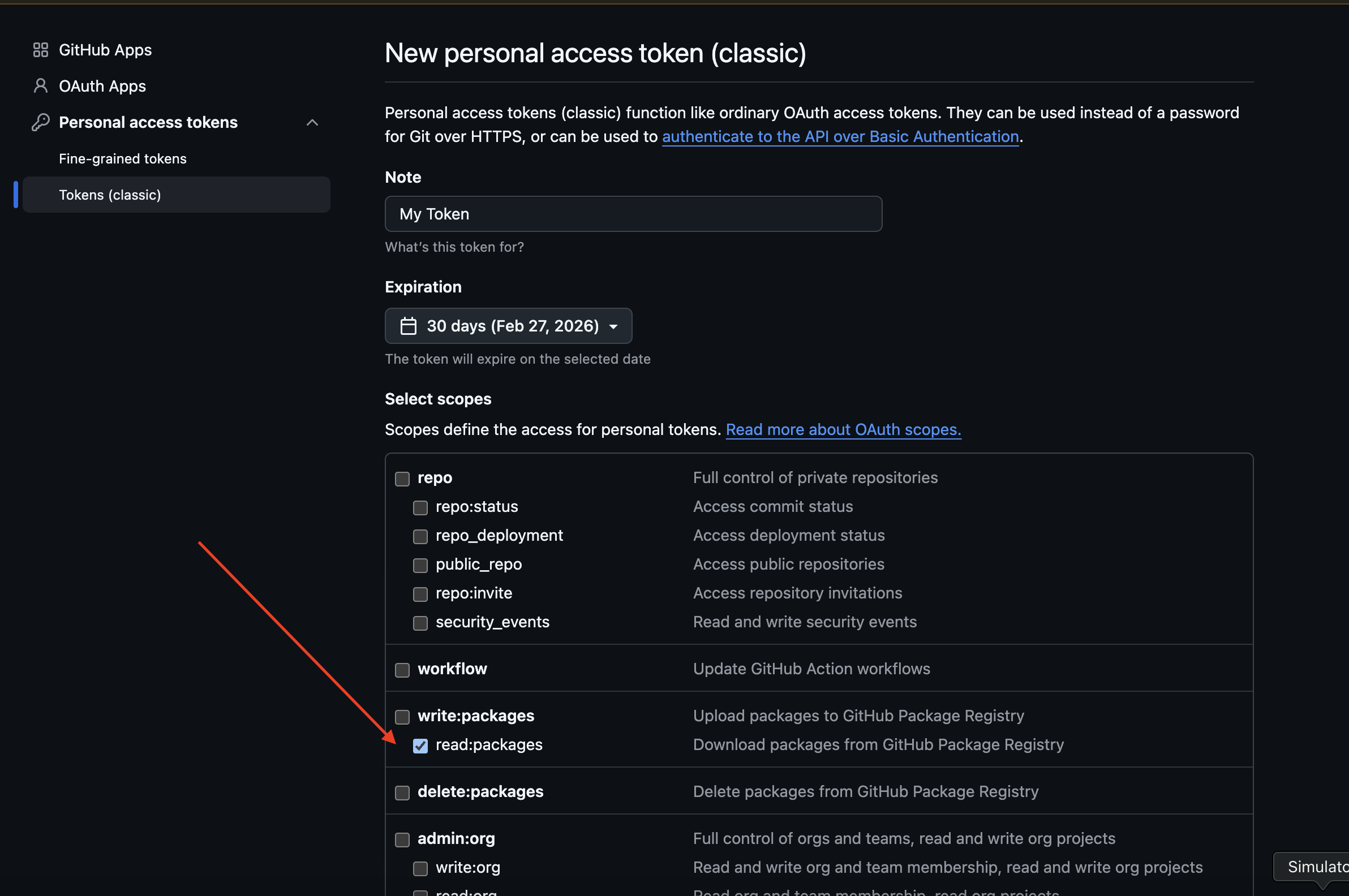 Access Token example